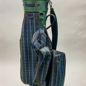 Vintage John Letters of Scotland Golf Bag Blue/Green Plaid w/ Accessory Bags