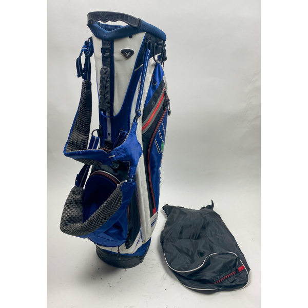Callaway Big Bertha Hyper Lite 5 Cart Carry Golf Stand Bag - Blue w/ Rainhood