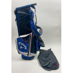 Callaway Big Bertha Hyper Lite 5 Cart Carry Golf Stand Bag - Blue w/ Rainhood