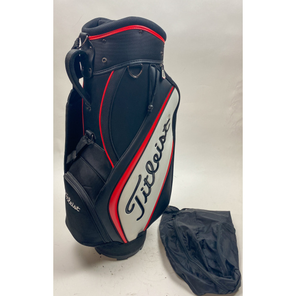 Titleist Golf Bag Cart Bag 7 Way Divider Black Red White W/ Rain Hood hot