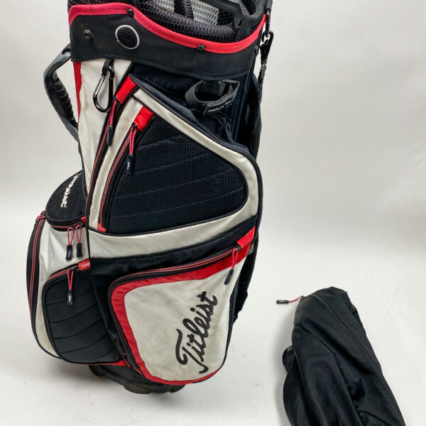 Titleist Golf 14-Way Divided Cart Bag Red Black selling White With Rain Cover