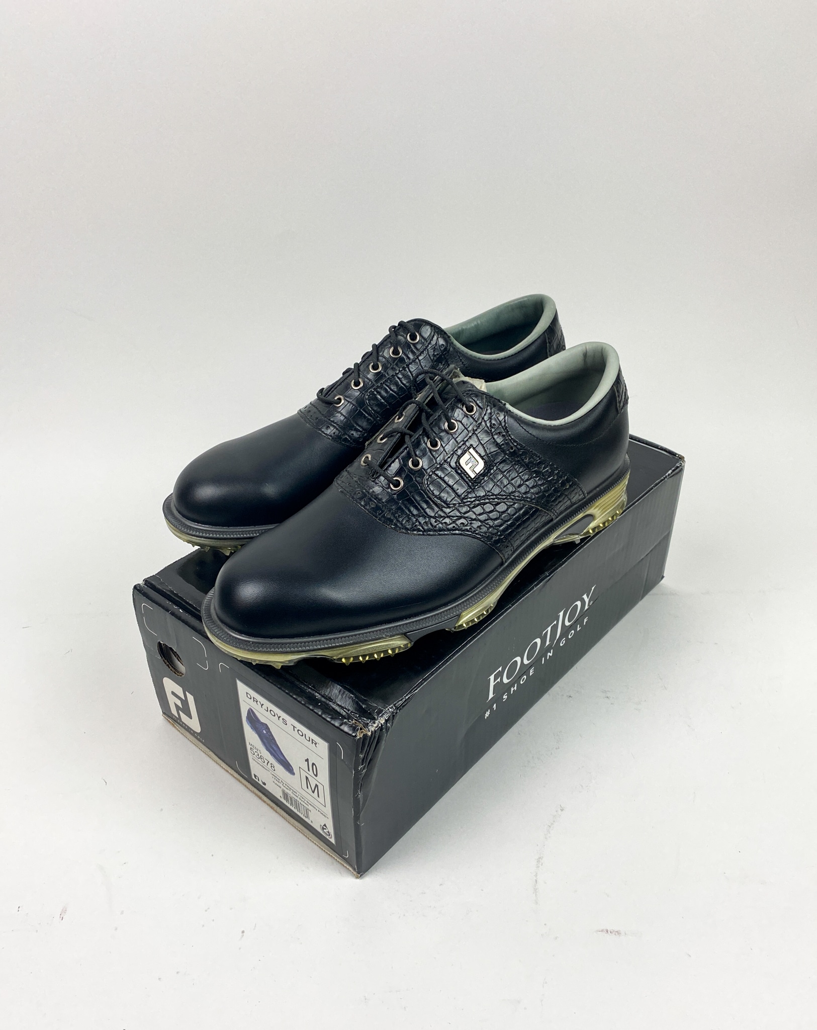 FootJoy Dry Joys Tour Golf Shoes 53678 Black Leather Men\'s 8.5 M FootJoy Men main image 4