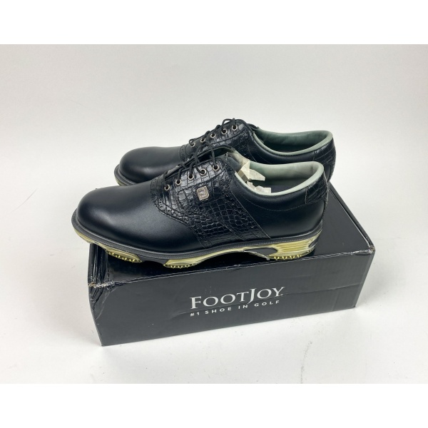 New in Box FootJoy DryJoys Tour Black Leather Mens 10 M Golf Shoes