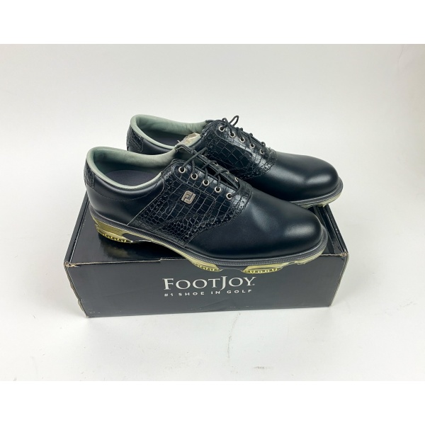 New in Box FootJoy DryJoys Tour Black Leather Mens 10 M Golf Shoes
