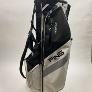 Ping Hoofer Golf Cart/Carry Stand Bag 5-Way Divided White W/ Straps & Rainhood