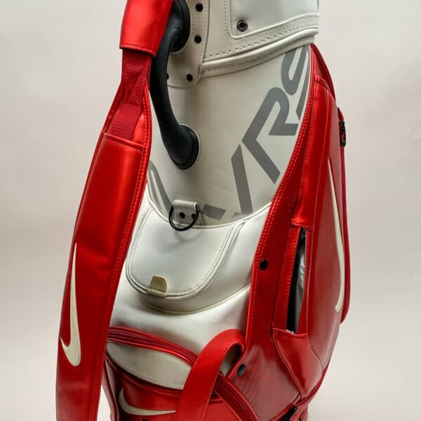 Used White/Red Nike VRS Golf Staff Bag with Strap No Rainhood