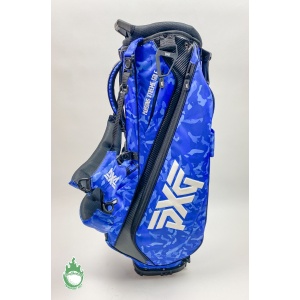 Used PXG Paratrooper Blue Carry Stand Bag Camo BackPack Straps & Rainhood