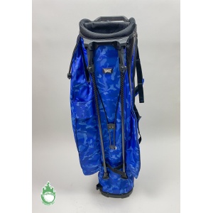 Used PXG Paratrooper Blue Carry Stand Bag Camo BackPack Straps & Rainhood