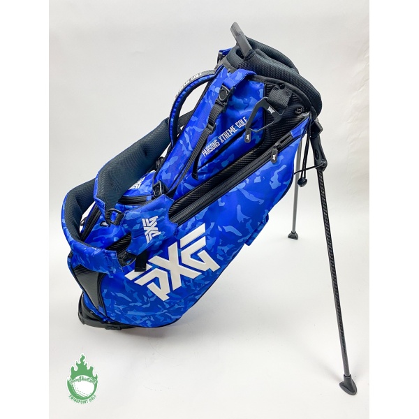 Used PXG Paratrooper Blue Carry Stand Bag Camo BackPack Straps
