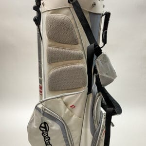 Used TaylorMade R11 Cart Carry Stand Golf Bag 5-way White/Gray Ships Free