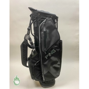 Ping Hoofer Golf Cart/Carry Stand Bag 5-Way Divided Black Dual Straps/Rainhood