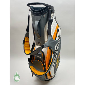 Used Callaway Mavrik Mini Stand Golf Cart Carry Bag 5-Way White/Orange/Charcoal