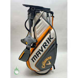 Used Callaway Mavrik Mini Stand Golf Cart Carry Bag 5-Way White/Orange/Charcoal