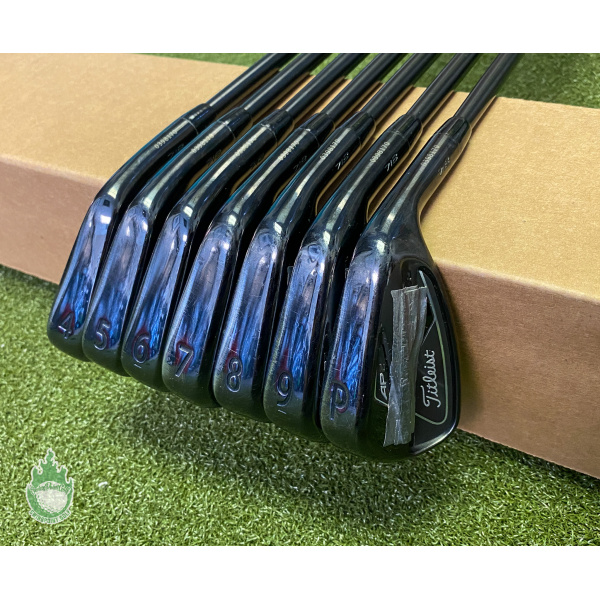 Used RH Titleist 718 AP2 Black Irons 4-PW AMT X100 X-Stiff Flex Steel Golf Set