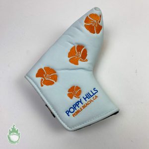 NWOT Pebble Beach Golf Poppy Hills White Magnetic Blade Putter Headcover