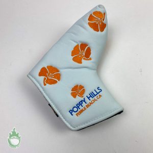 NWOT Pebble Beach Golf Poppy Hills White Magnetic Blade Putter Headcover