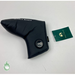 New Spyglass Hill Pebble Beach Golf Black Magnetic Blade Putter Headcover Rare