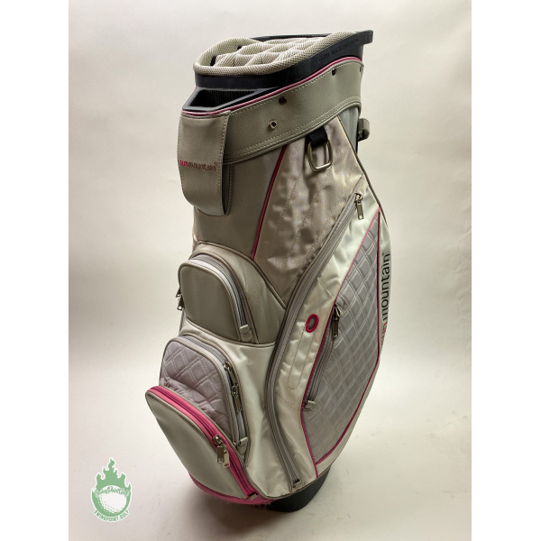 Used Sun Mountain Cart/Carry White & Pink Golf Bag 14-Way Dividers Ships Free