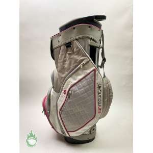 Used Sun Mountain Cart/Carry White & Pink Golf Bag 14-Way Dividers Ships Free