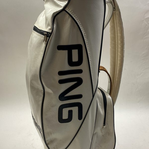 Used Vintage Ping Golf Cart/Carry Bag 4-Way Divided White W