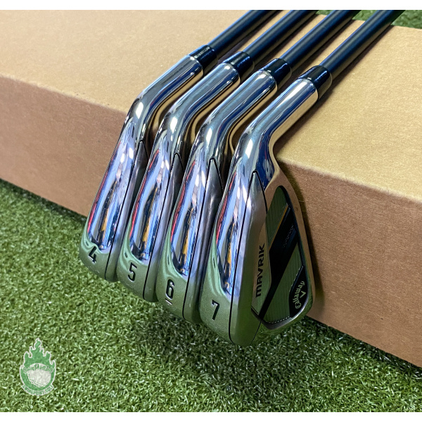 Used RH Callaway Mavrik Irons 4-7 KBS TGI 90g Stiff Flex Graphite Golf Club Set