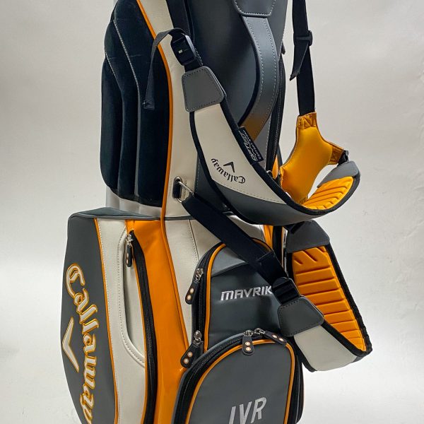 Used Callaway Mavrik Stand Golf Cart Carry Bag 5-Way White/Orange