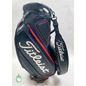 Used Titleist Staff Golf Bag Black/Red/White Diamante & Name Embroidered
