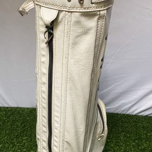 Used Vintage Ping Golf Cart/Carry Bag 4-Way Divided White One Pocket