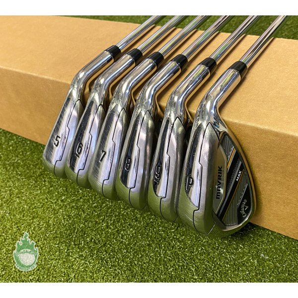 Used RH Callaway Mavrik Max Irons 5-PW KBS MAX 80g Stiff Flex Steel Golf Set