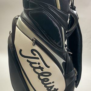 Used Titleist Staff Golf Bag Black/White 6-Way Embroidered TPC Las Vegas