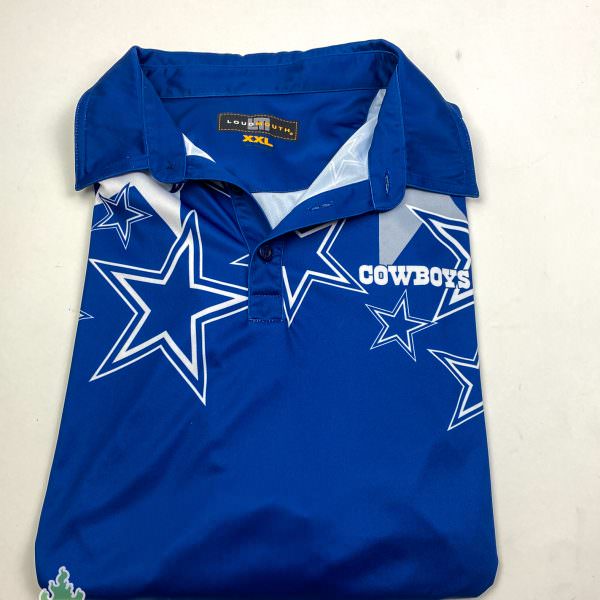 Used Loudmouth Dallas Cowboys Golf Polo Shirt Mens XXL NFL Cowboys Navy