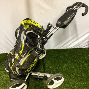 Used Ogio X-4 Synergy 4 Wheel Golf Push Cart and Bag - Ships Free