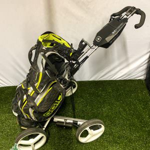 Used Ogio X-4 Synergy 4 Wheel Golf Push Cart and Bag - Ships Free