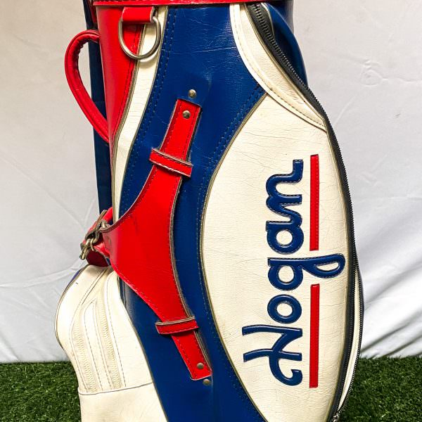 Vintage Fairway By Leeds Red/White/Blue offers Leather Golf Bag USA Made