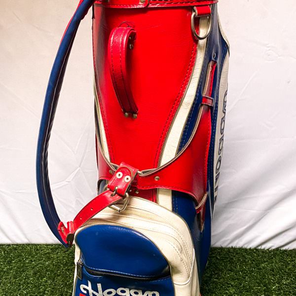 Vintage Ben Hogan Staff 6 Way Red authentic White Blue Golf Bag USA Made Cart