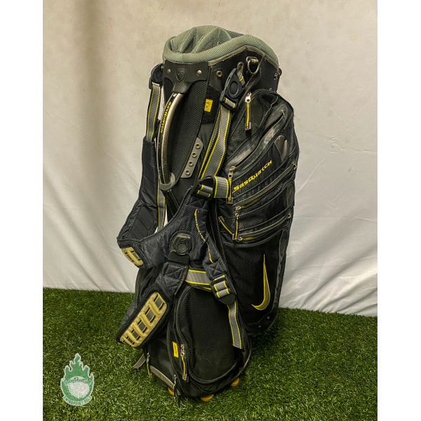 Used Black/Yellow Nike Sasquatch Golf Stand Bag 14-Way With Strap & Rainhood