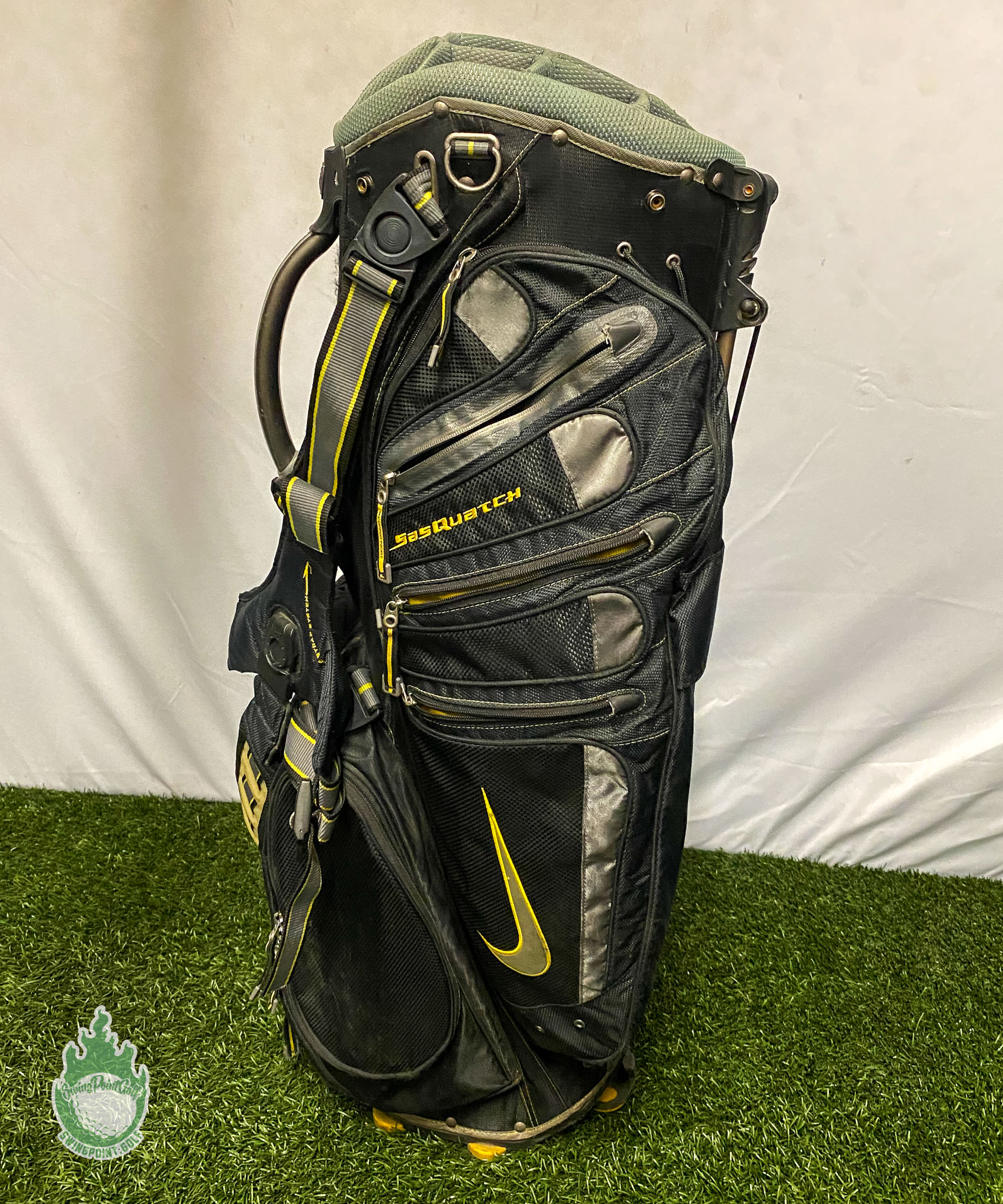 Used Black/Yellow Nike Sasquatch Golf Stand Bag 14-Way With Strap
