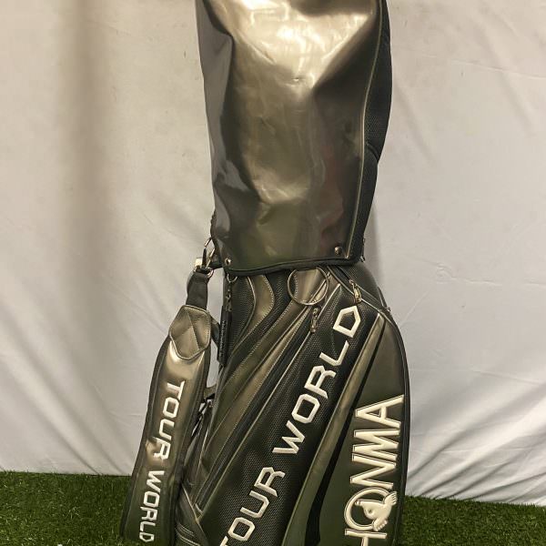 Used Honma Team Tour World Staff Stand Cart Carry Golf Bag Grey