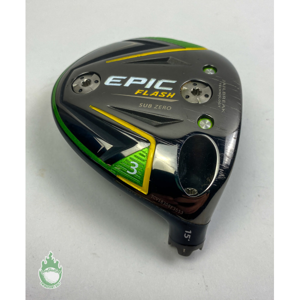 Tour Issued TC Callaway EPIC Flash Sub Zero Fairway 3 Wood 15* HEAD ONLY