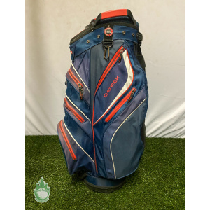 Used Datrek Golf Club Cart/Carry Bag 14-Way Divided 7 Pockets Blue,Red,White