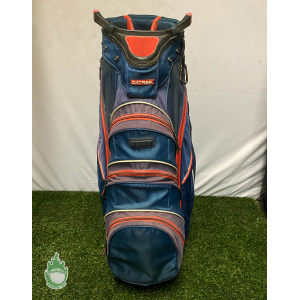 Used Datrek Golf Club Cart/Carry Bag 14-Way Divided 7 Pockets Blue,Red,White