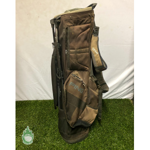 Used Ping Hoofer Golf Cart/Carry Stand Bag 5-Way Divided W/ Straps & Rainhood
