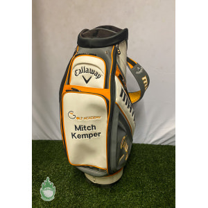 Used Callaway Mavrik Tour Staff Golf Cart Carry Bag White/Orange