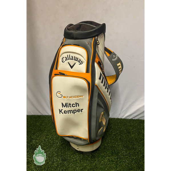 Used Callaway Mavrik Tour Staff Golf Cart Carry Bag White/Orange