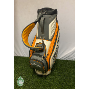 Used Callaway Mavrik Tour Staff Golf Cart Carry Bag White/Orange