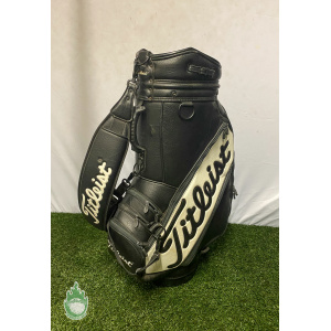 Vintage Titleist Staff Golf Bag Black/White 6-Way - Rainhood Included