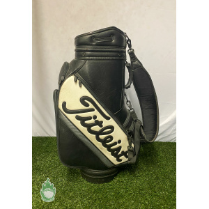 Vintage Titleist Staff Golf Bag Black/White 6-Way - Rainhood Included