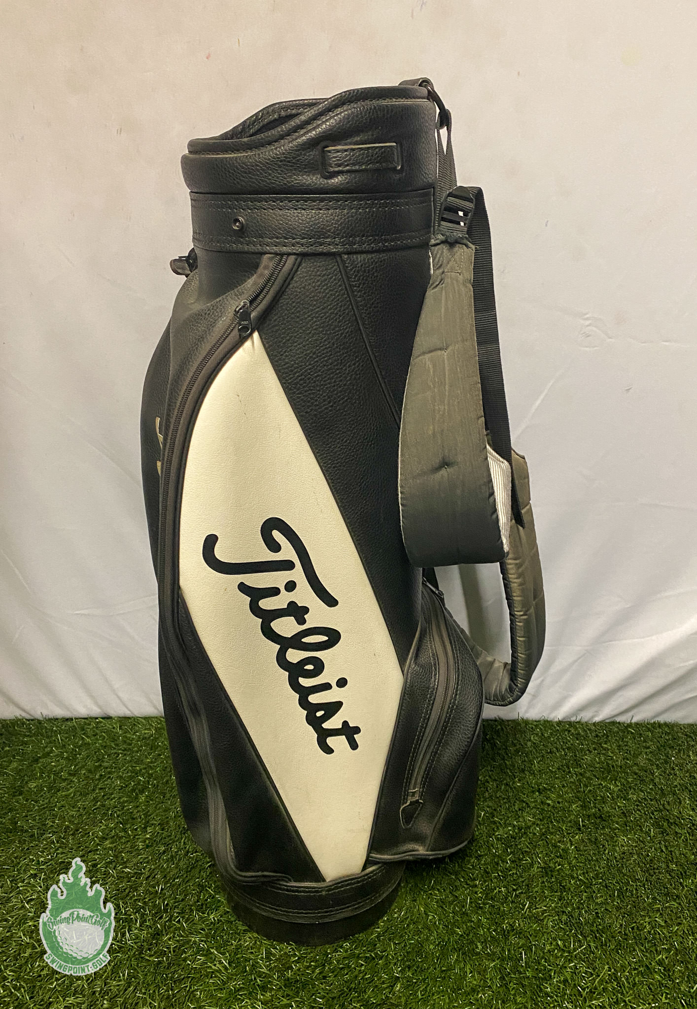 Vintage Titleist Black and White Vinyl Cart Staff shops Golf Bag