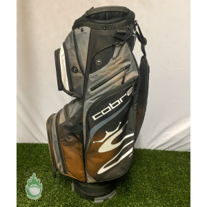 Used Cobra 14-Way Golf Cart/Carry Bag Gray/Black Rainhood & Strap Included