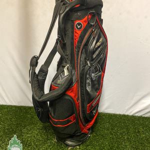 Used Callaway Golf Stand Bag 11 Dividers Black & Red w/ Dual Straps